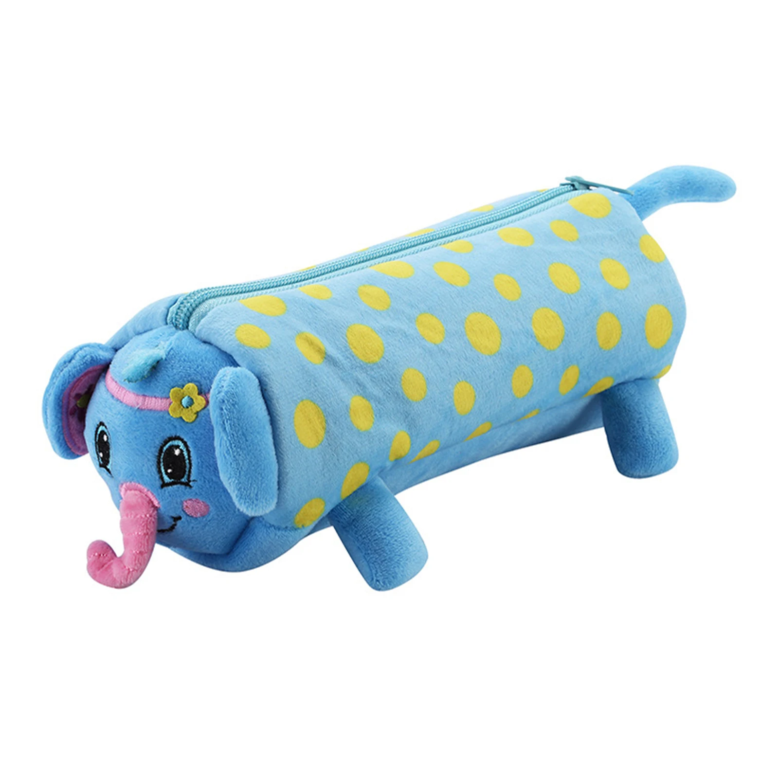 

Home School Animal Shape Waterproof Zipper Closure Accessories Stationery Pencil Case Cartoon Elephant Cute Storage Bag Portable