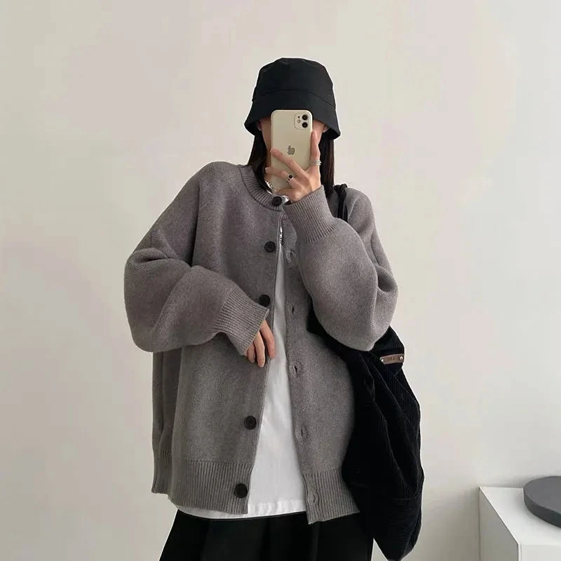 

Женский трикотажный кардиган на пуговицах, в японском стиле