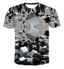 Мужская футболка с геометрическим рисунком, простая тенниска с уникальным 3D принтом, Лидер продаж 2020