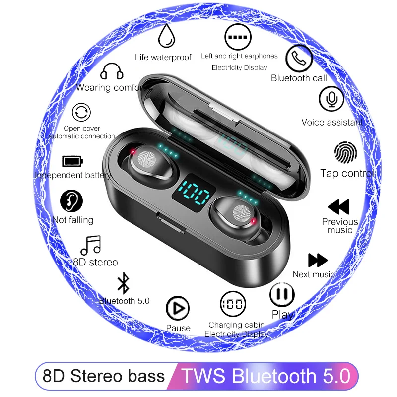 8D беспроводные стерео наушники с басами Bluetooth 5 0 сенсорным управлением