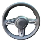 Ручное шитье, товар для Mazda чехол рулевого колеса автомобиля CX30 2020, Mazda 3 Axela 2020, индивидуальная Кожаная оплетка рулевого управления