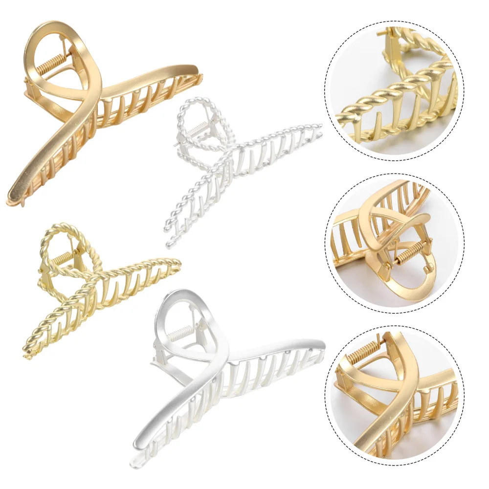

4pcs Non-slip Alloy Hair Claws Elegant Hair Clips Large Size Hair Clips