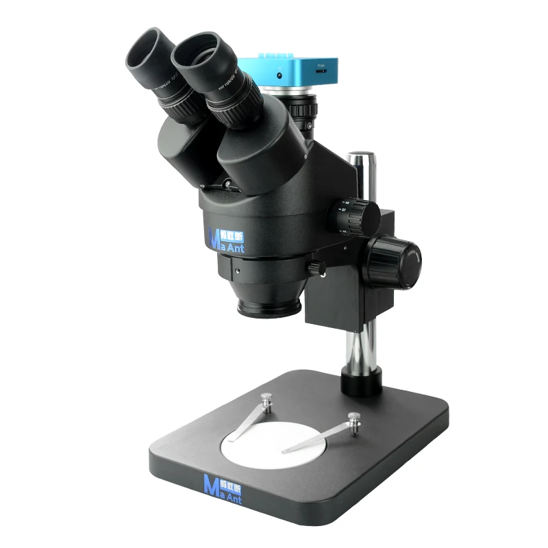 

MaAnt Trinocular Stereo Microscope 7X-45X Zoom Optical Magnification Electronic HD Camera For Mobile Phone Repair Microscope