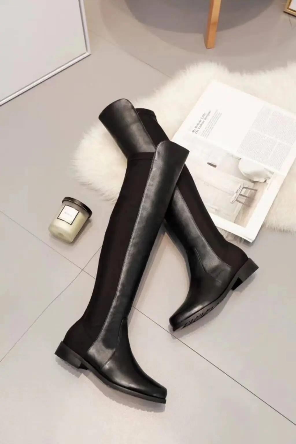 Zapatos de mujer классические женские ботинки с высоким голенищем модные из замши и