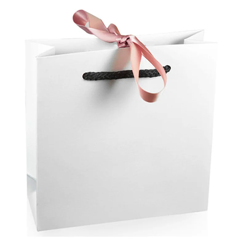 

Paper Bag For Bracelet And Necklace Box Set Women Original Fashion Jewelry Bead Charm Pink Ribbon Outer Packaging