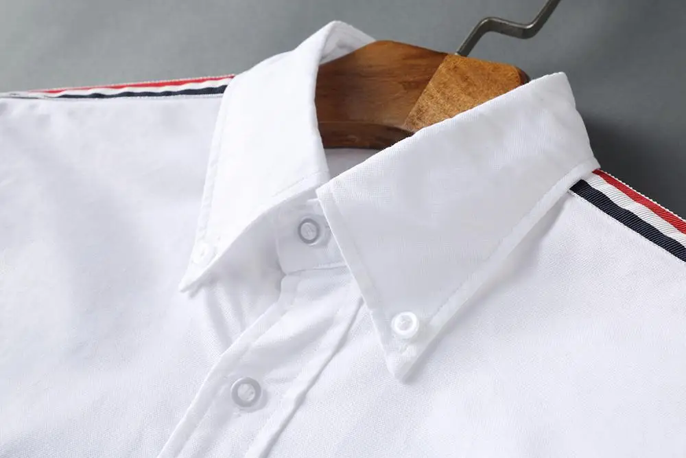 

19ss Men Oxford New Classic Colorful striped Fashion Cotton Casual Shirts Shirt high quality Pocket long-sleeves Top M 2XL #M51