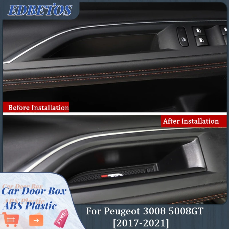 Для Peugeot 3008 3008GT 5008 5008GT 2017 2018 2021 аксессуары для интерьера Внутренняя дверь ящик