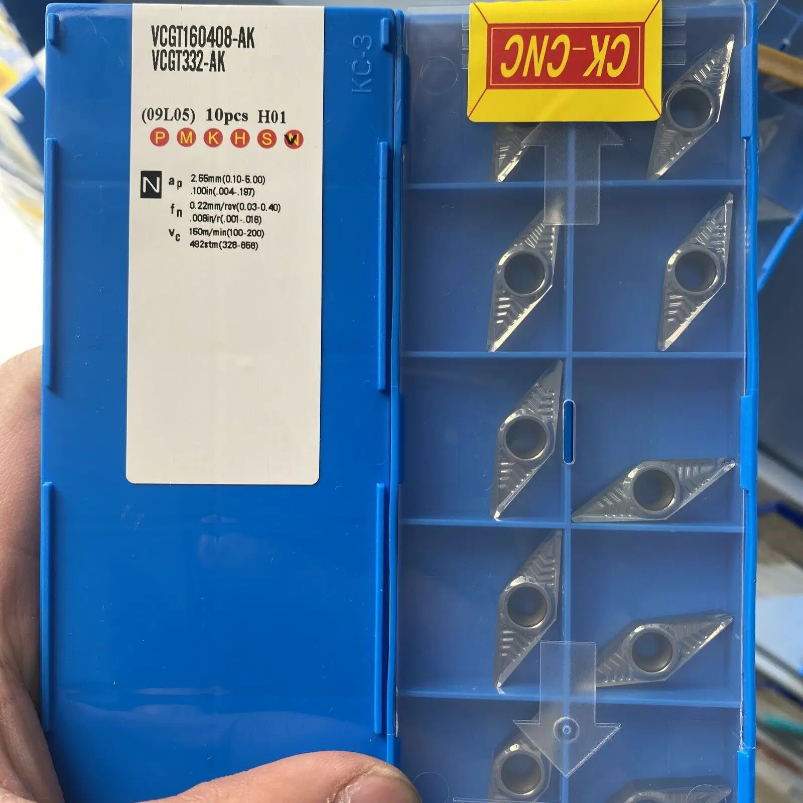 

10pcs VCGT160408-AK H01 VCGT332-AK Aluminum Cutting Inserts For SVJCR/L Tool
