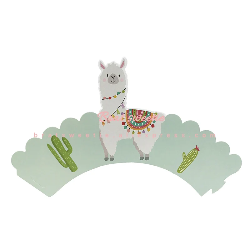 llama wrapper 12 шт лама попкорн коробка для детей Альпака тематическая вечеринка на день рождения детский душ вечерние украшения принадлежности - Цвет: llama wrapper