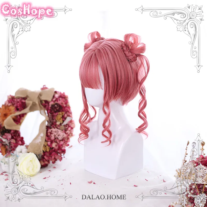 

Pink Black Lolita Wig Harajuku Wig Japanese Curly Wave Hair Double Ponytail Hair Anime Cosplay Wig Heat Resistant Synthetic Wigs