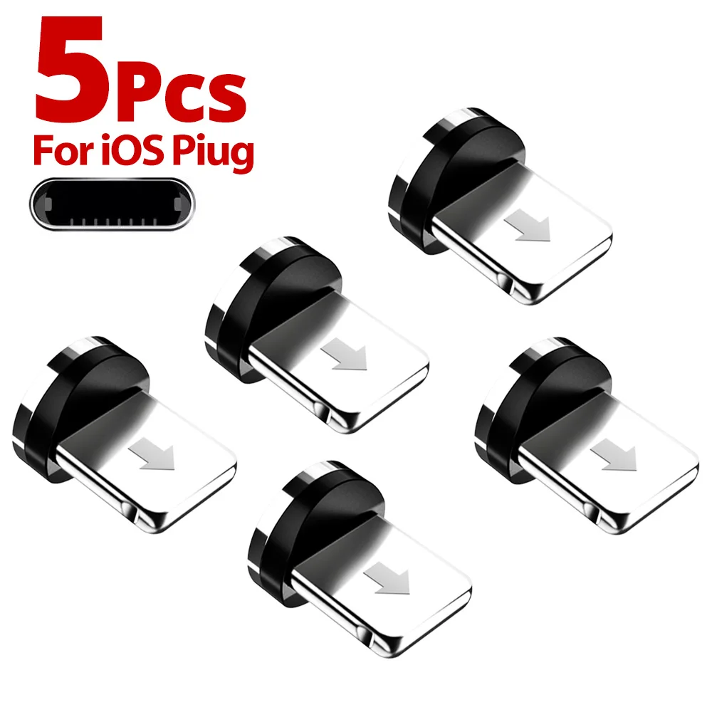 5 pcs 360 rotation magnetic tips for mobile phone replacement parts easy operate durable converter charging cable adapter plugs free global shipping