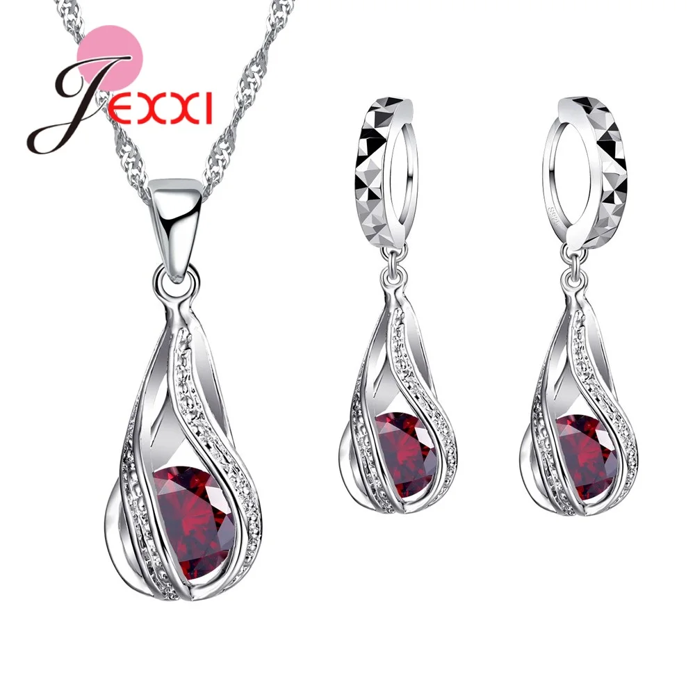 Комплект из колье и серёг серебра 925 пробы с фианитом|earrings double|earrings diamanteearrings long |