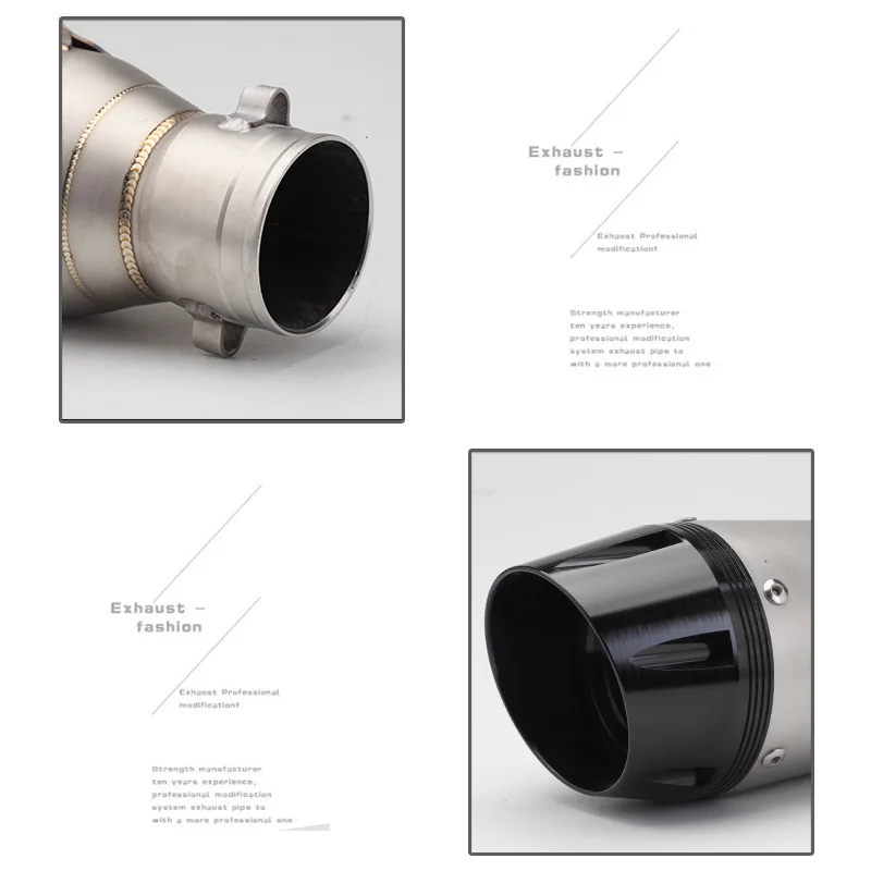 

New 51mm For R1 R3 CB600 FZ6 Nvx155 Universal Motorcycle Exhaust Muffler Pipe Stainless Steel Racing Scooter