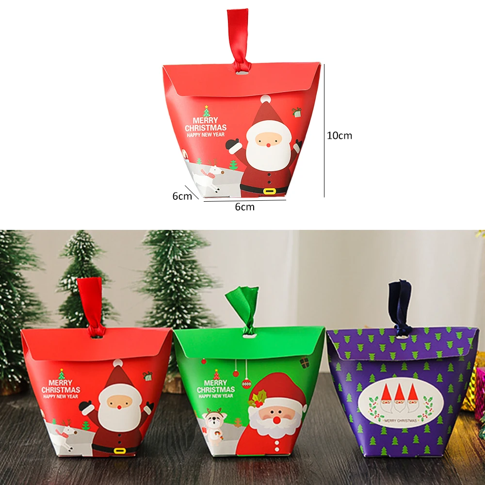 10 шт в упаковке новая мини рождественские конфеты коробки 6*6*10 см с новым годом