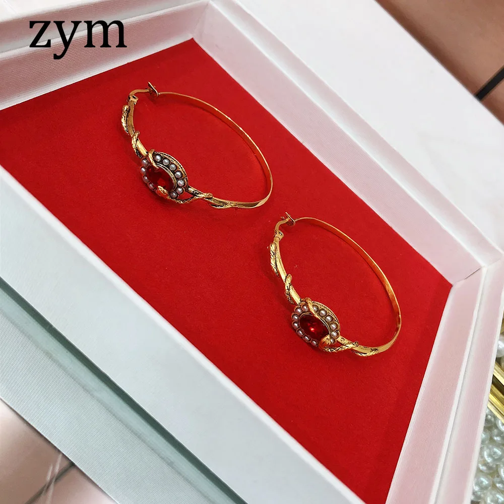 Женские серьги змейки zymHot брендовые золотистые в европейском и американском