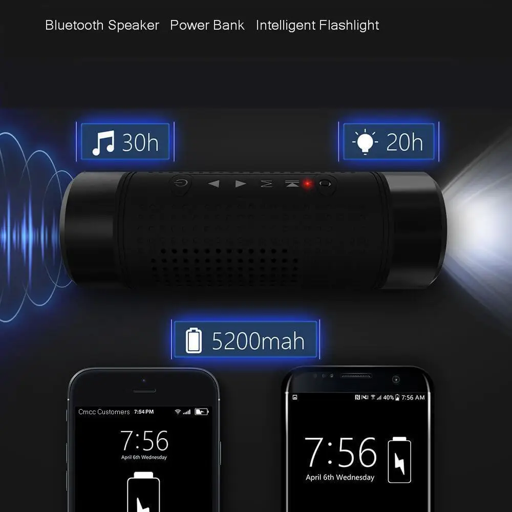 Внешний аккумулятор Vogek 3-в-1 на 5200 мА · ч с динамиком Bluetooth-compita