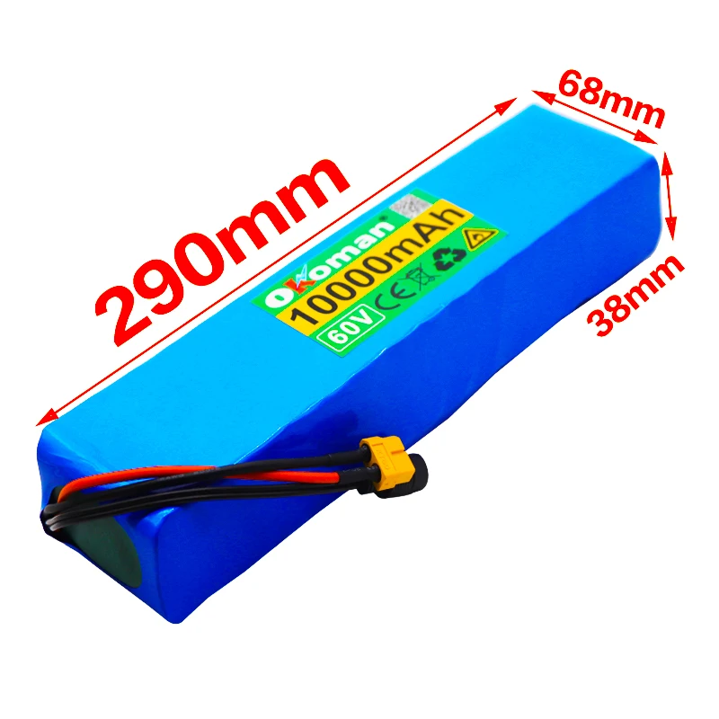 60V 16S2P 10Ah 18650 Li-ion Battery Pack 67.2V 10000mAh Ebike Electric bicycle Scooter with BMS 1000Watt bms xt60 plug | Электроника