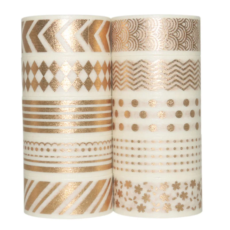 20 рулонов из белого золота набор декоративного скотча Васи милые Фольга