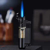new jet torch cigar lighters metal fuel visible refillable butane gas lighters outdoor windproof smoking accessories