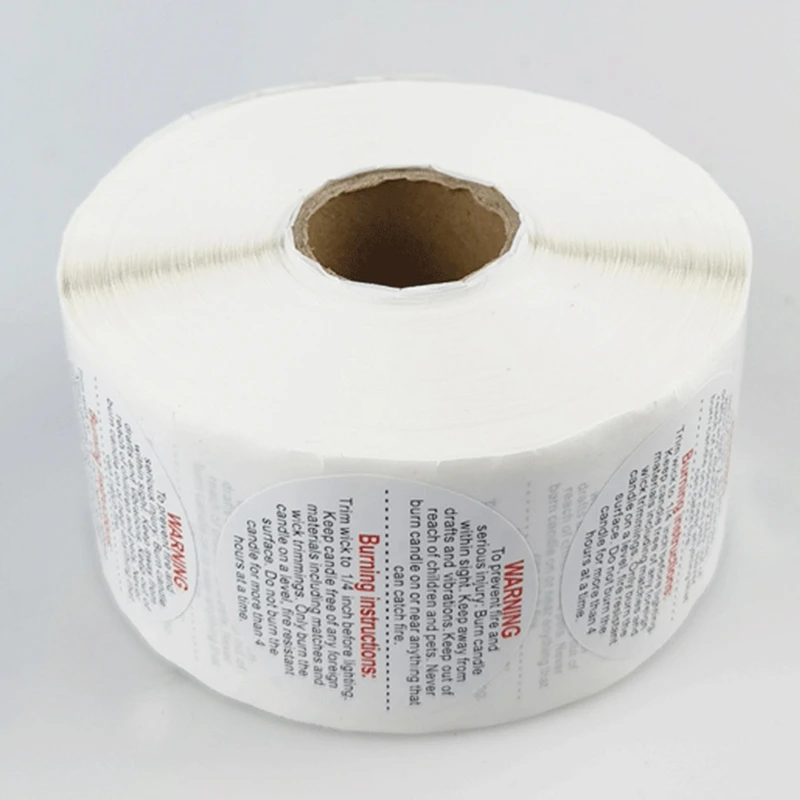 

500Pcs 3.8cm Candle Warning Label Candle Jar Container Sticker Waterproof Candle Safety Label Vow Sticker Label