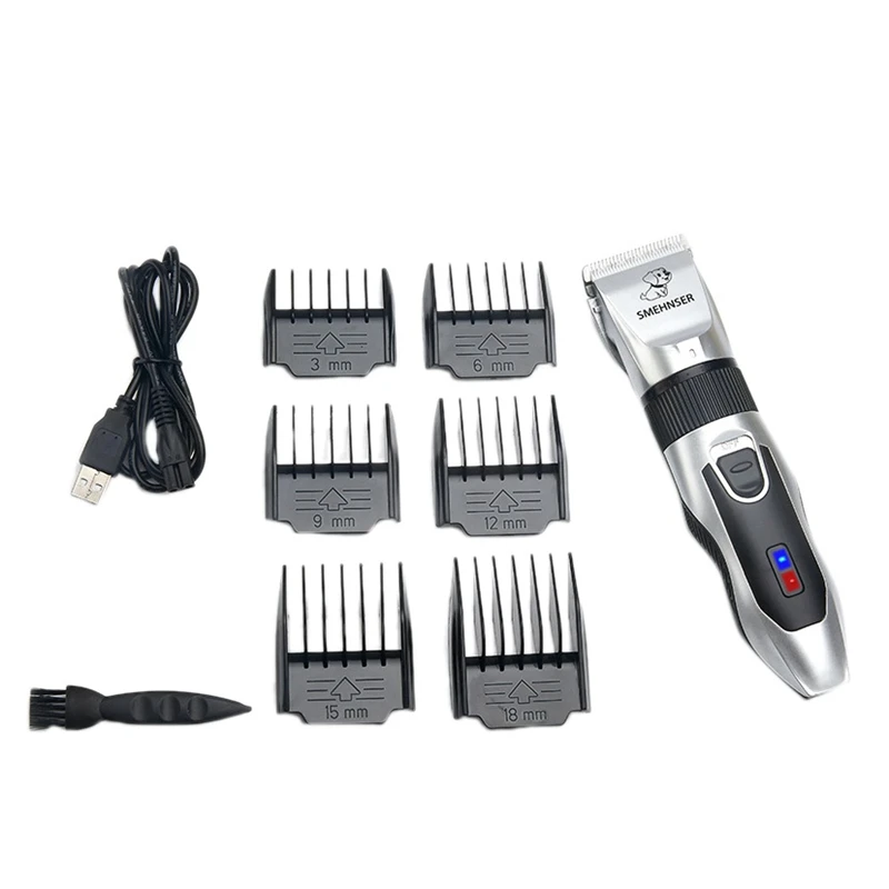 

Электрические машинки для стрижки домашних животных SMEHNSER, малошумный Беспроводной USB-набор для бритья собак, электрический триммер для кош...