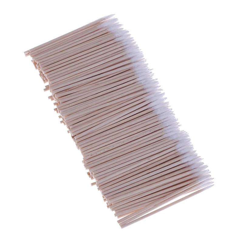 

300pcs/pack Mini Tip Head Cotton Swab Wood Handle Cotton Swabs Eyebrow Tattoo Makeup Color Nail Seam Dedicated Dirty Picking
