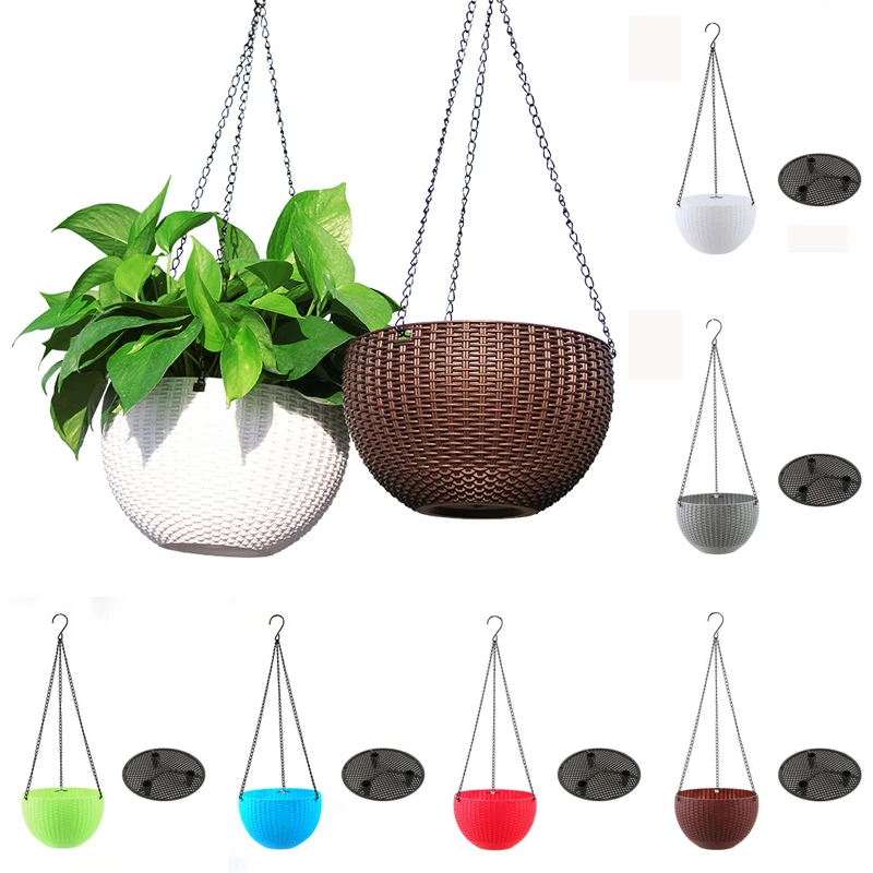 

1pcs rattan-like hanging type Chlorophytum radiata home lazy self-absorbent hydroponic thickened hanging basket basin J7A7905