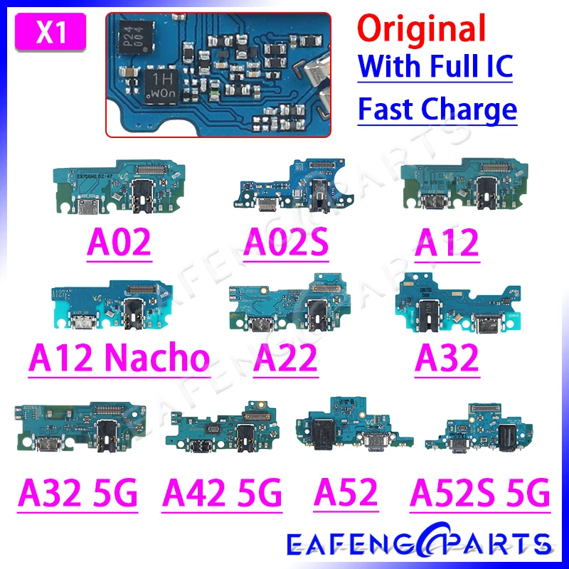 Puerto de carga USB, conector Flex, Cable para Samsung A02S A12 Nacho A22 A32 A42 A52S 5G, módulo de placa de carga A022F A025F