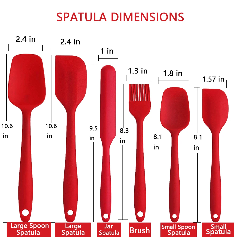Силиконовый шпатель набор из 6 шт. шпатели без БФА цельный бесшовный дизайн