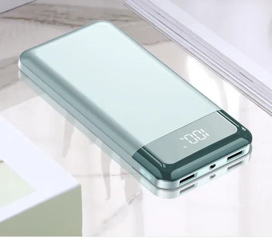 mint green Настоящий внешний аккумулятор 10000 мАч, портативное зарядное устройство для мобильного телефона, внешний аккумулятор, внешний аккумулятор, USB для Xiaomi Mi iphone XS Max 7 8 - Color: mint green