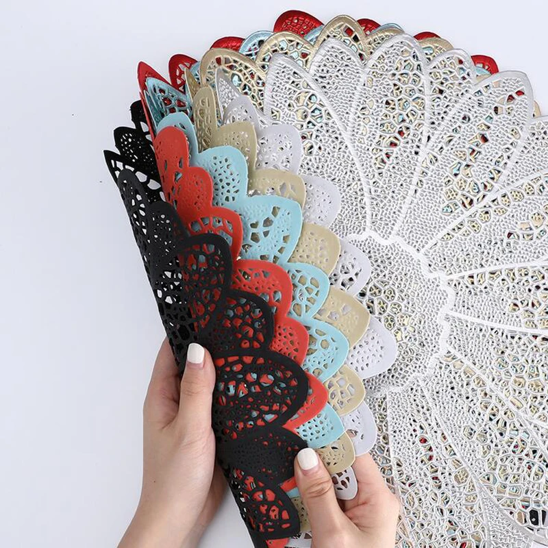 38CM PVC Placemat Dinner Table Mat Anti-scalding Insulation Hotel Restaurant Christmas Decoration |