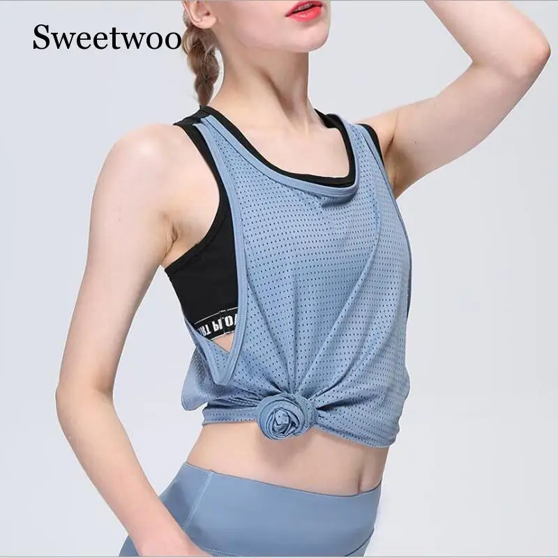 

Summer Girl Running Shirt Vest Gym Sports Vest Light Weight Bodybuilding Sleeveless Tops Female Fitness Quick-Dry Sports Vest