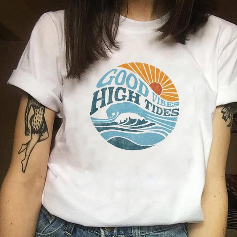 Женская одежда с принтом женская летняя футболка коротким рукавом Повседневная