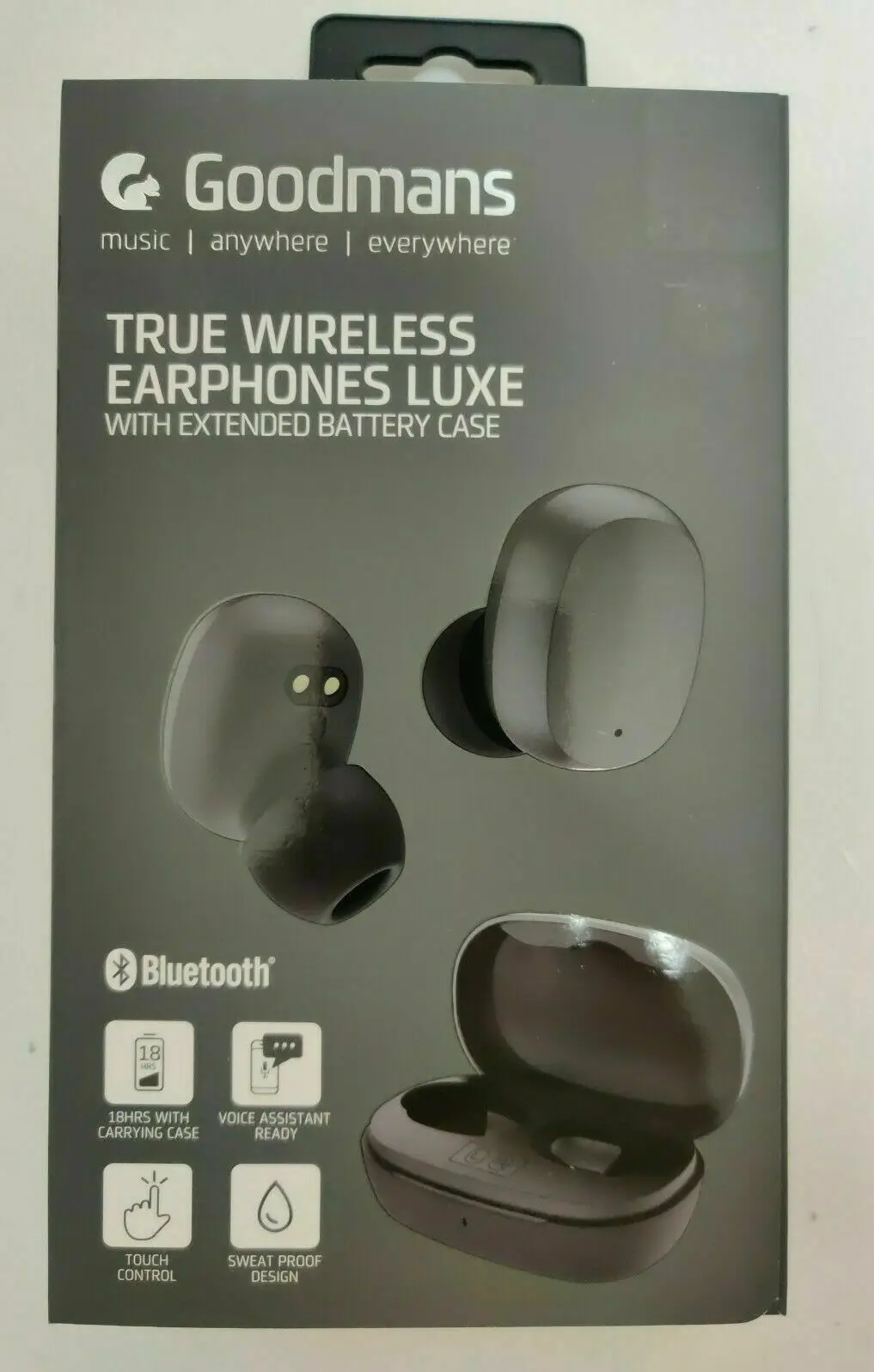 

Наушники Goodmans True Wireless Luxe-Sweat, с голосовым помощником, чехол для переноски
