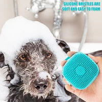 pet dog cat grooming bath brush massage brush with soap and shampoo soft silicone glove dogs cats paw clean bath tools pink blue