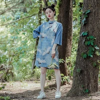 cheongsam young hanfu womens tang dress girl chinese style retro loose antique womens dress large size improved dress