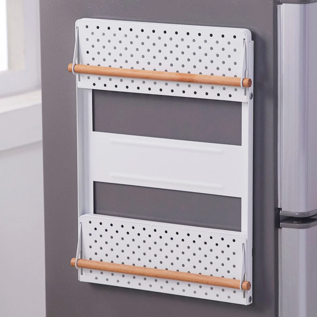 Складная магнитная полка для хранения холодильника держатель полки белый|Полки