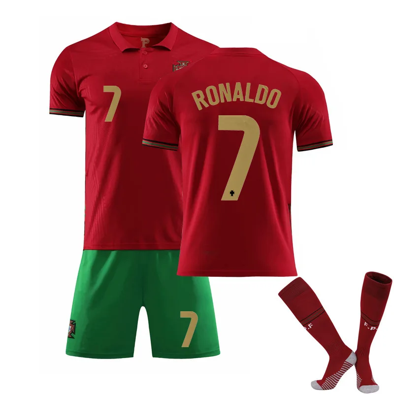 

2021 Portugal new socks hot selling football suit star home same ball suit outdoor sports two piece match suit