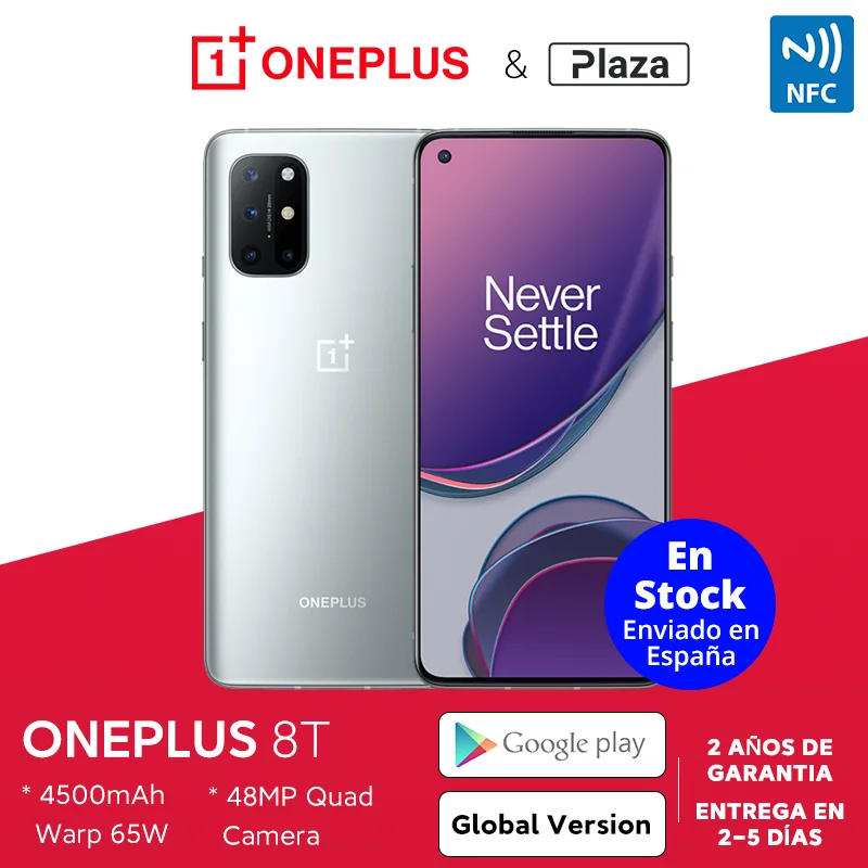 Чехол из ПВХ для OnePlus 8T Смартфон Snapdragon 865 5G 6 55 '飐 Гц жидкости Дисплей 48MP Quad Camera