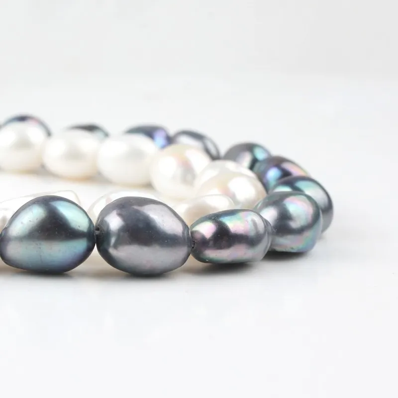 10-11mm Irregular Natural Freshwater White Black Pearl Beads Loose Pearls For Jewelry Making DIY Women Necklace Bracelet 13 Inch | Украшения