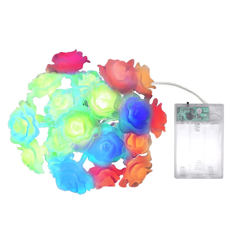 

wholesale led rose lamp string simulation flower small color lamp string decorative lamp