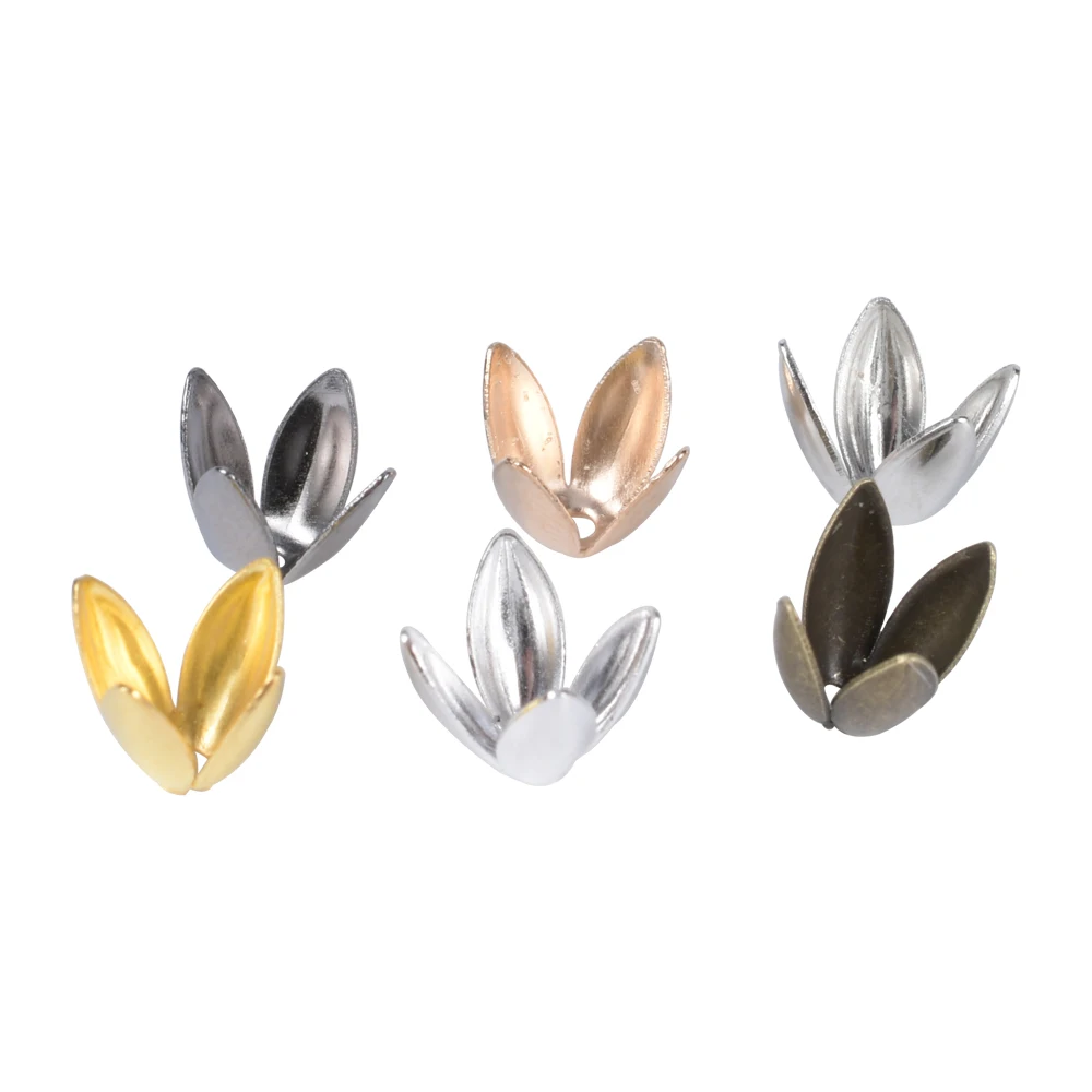 

100Pcs/Lot 4 Leaves Flower 6mm Bead Caps Earrings Bracelet Findings Loose Spacer Apart End Caps For Jewelry Making Supplies