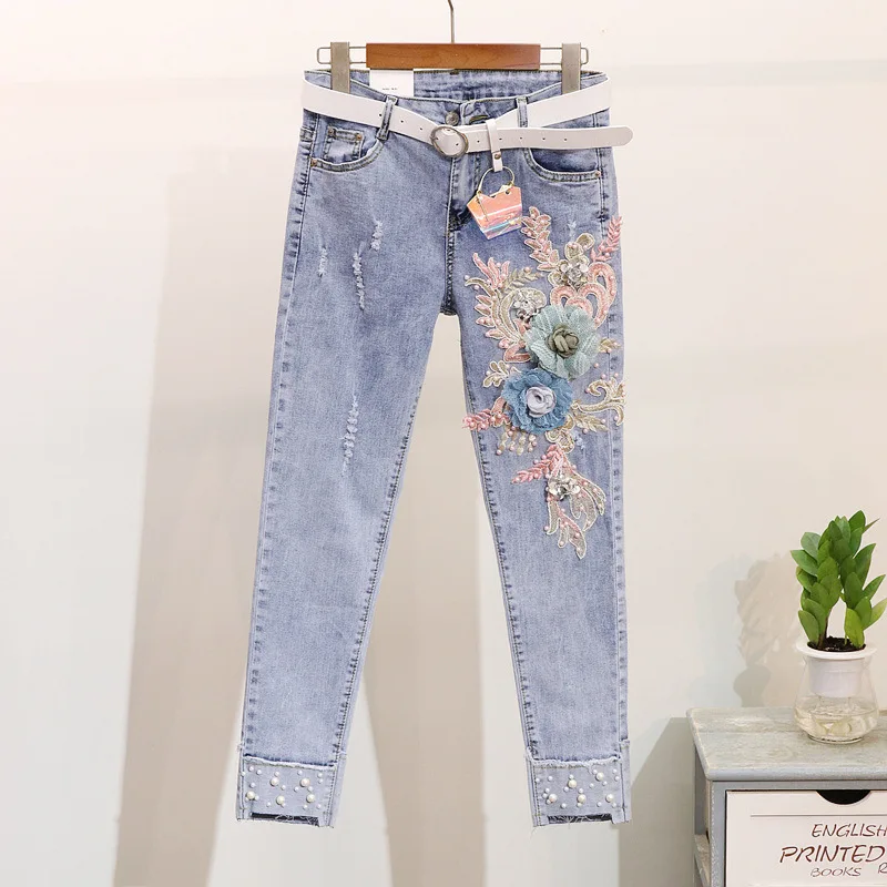 Новинка летний комплект из двух предметов Женская тяжелая работа с вышивкой 3D