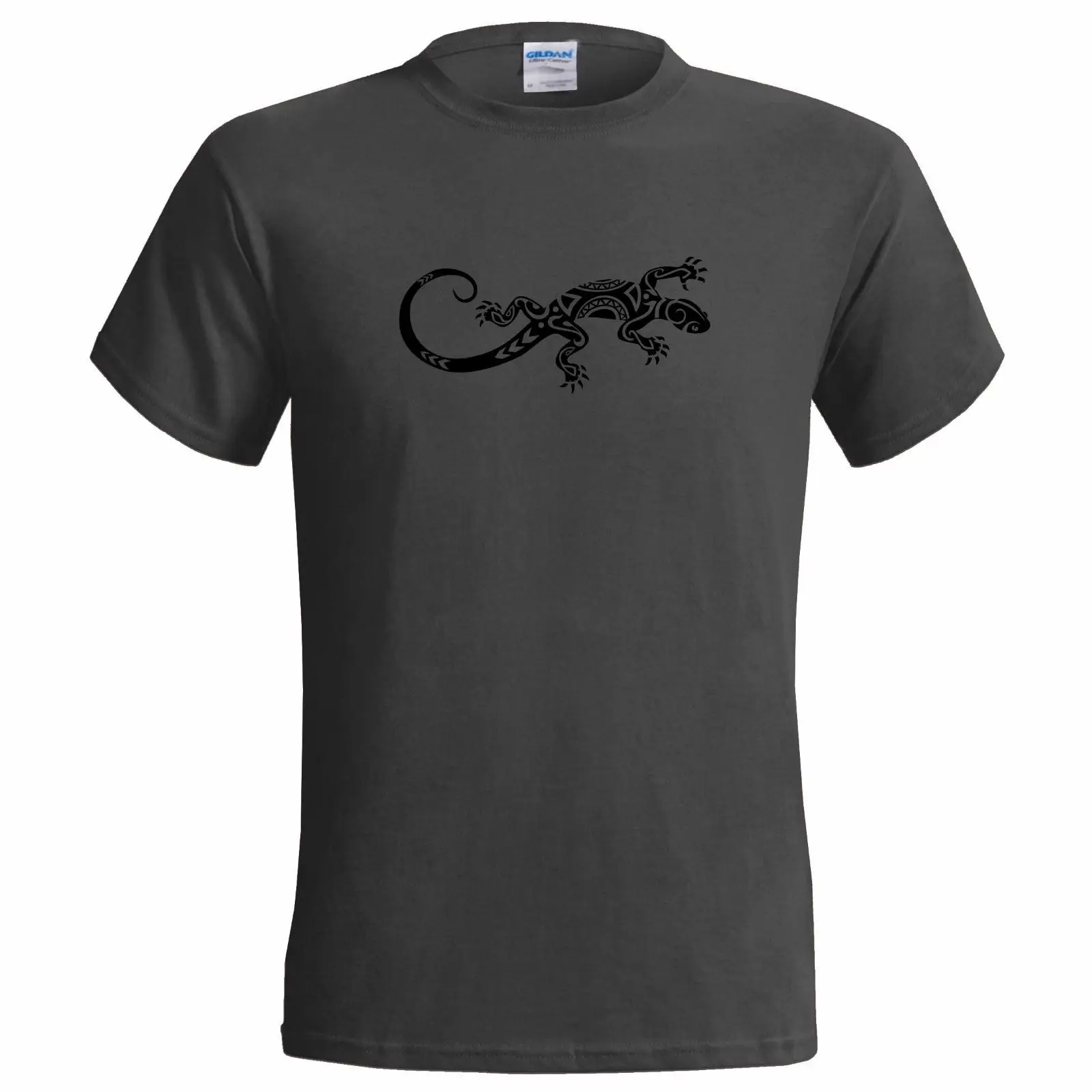 Мужская футболка с этническим дизайном ящерицы тату стиль Бог маори MOKO ART GECKO