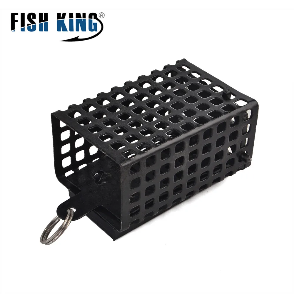 FISH KING 1 шт. 30 100 г кормушка квадратная металлическая клетка для приманки контейнер