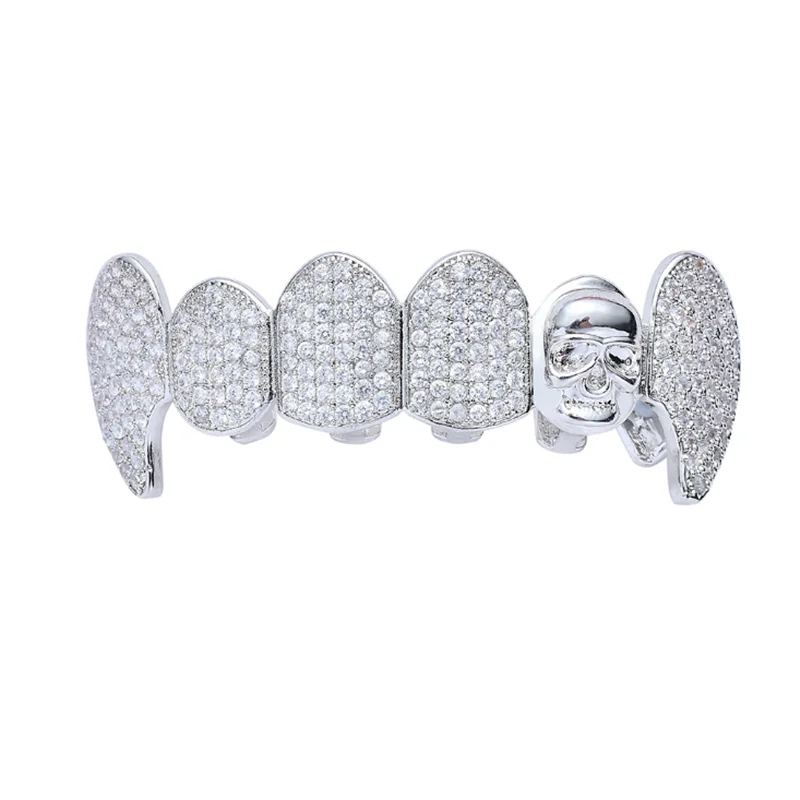 Цвета: золотистый серебристый Цвет в стиле хип-хоп Клык зубы шапки кубического