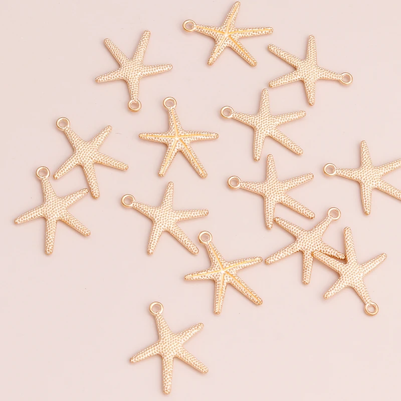 20 шт. матовые украшения из металлического сплава в виде морской звезды для