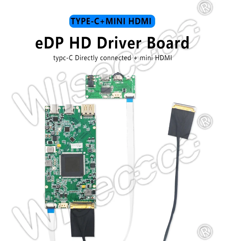 Wisecoco 4k USB-c type-c плата драйвера с клавиатурой mini hdmi 40pin edp интерфейс для 4k планшета ноутбука мини ПК Дисплей