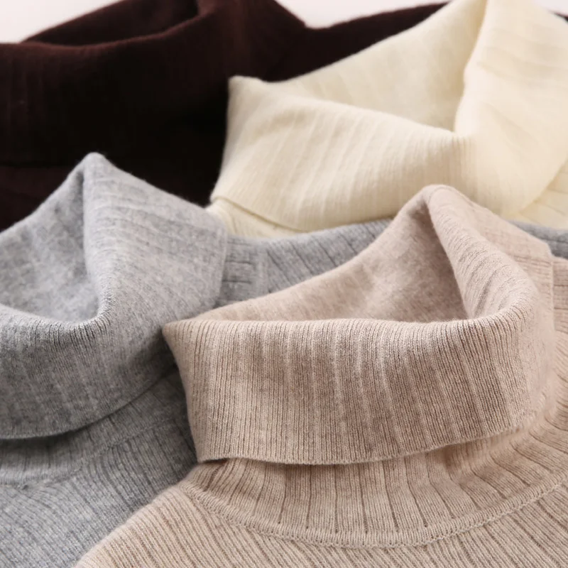 

Women's cashmere long skirt 2021 spring and autumn new style 100% pure wool high neck long pullover dress slim knitted skirt