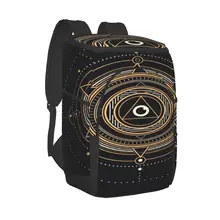 Thermal Backpack Gold Sacred Symbols Geometric Waterproof Cooler Bag Large Insulated Bag Picnic Cooler Backpack Refrigerator Bag